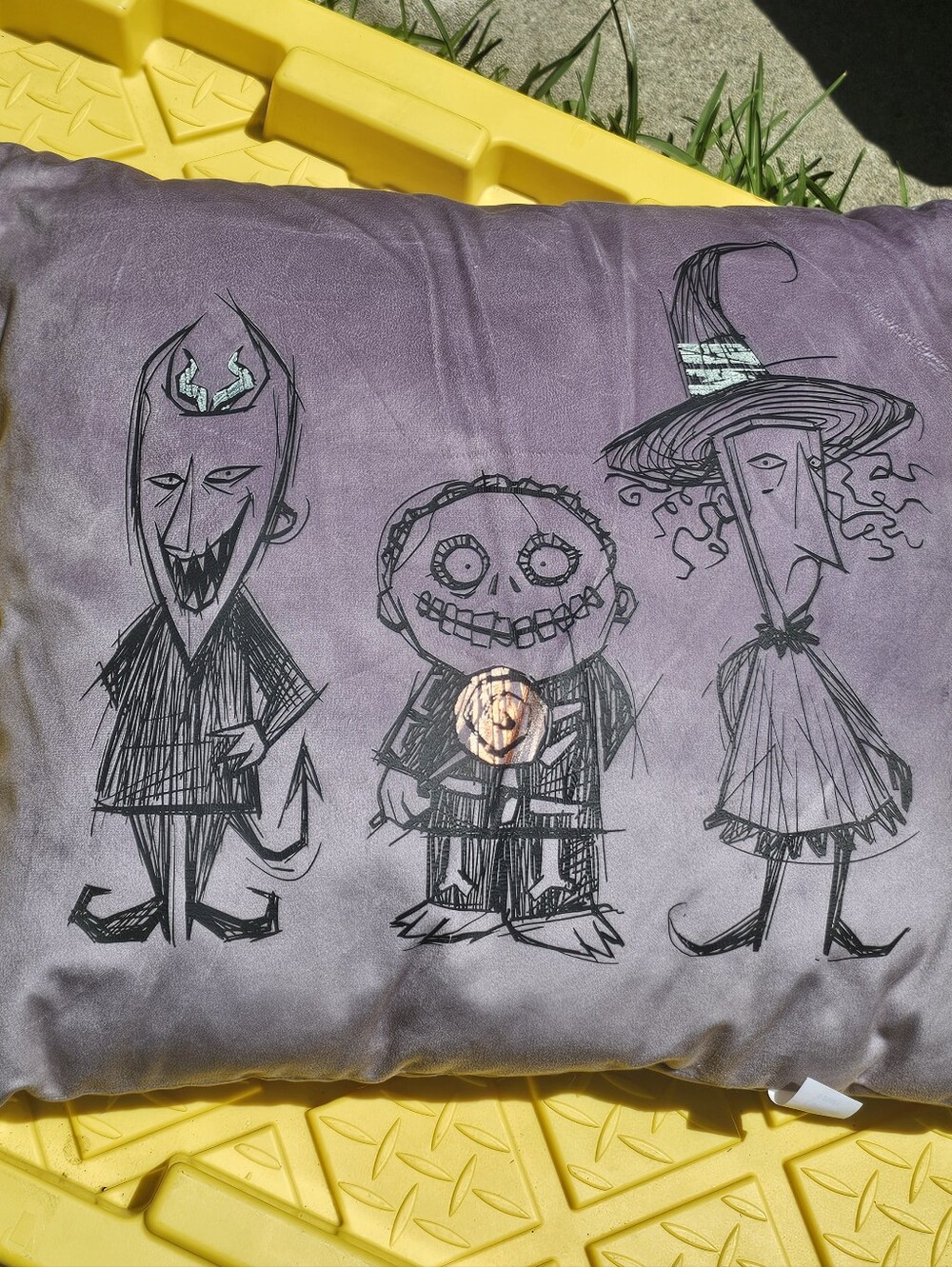 Disney The Nightmare Before Christmas Pillow - Gray & Yellow Accent - Picture 3 of 5